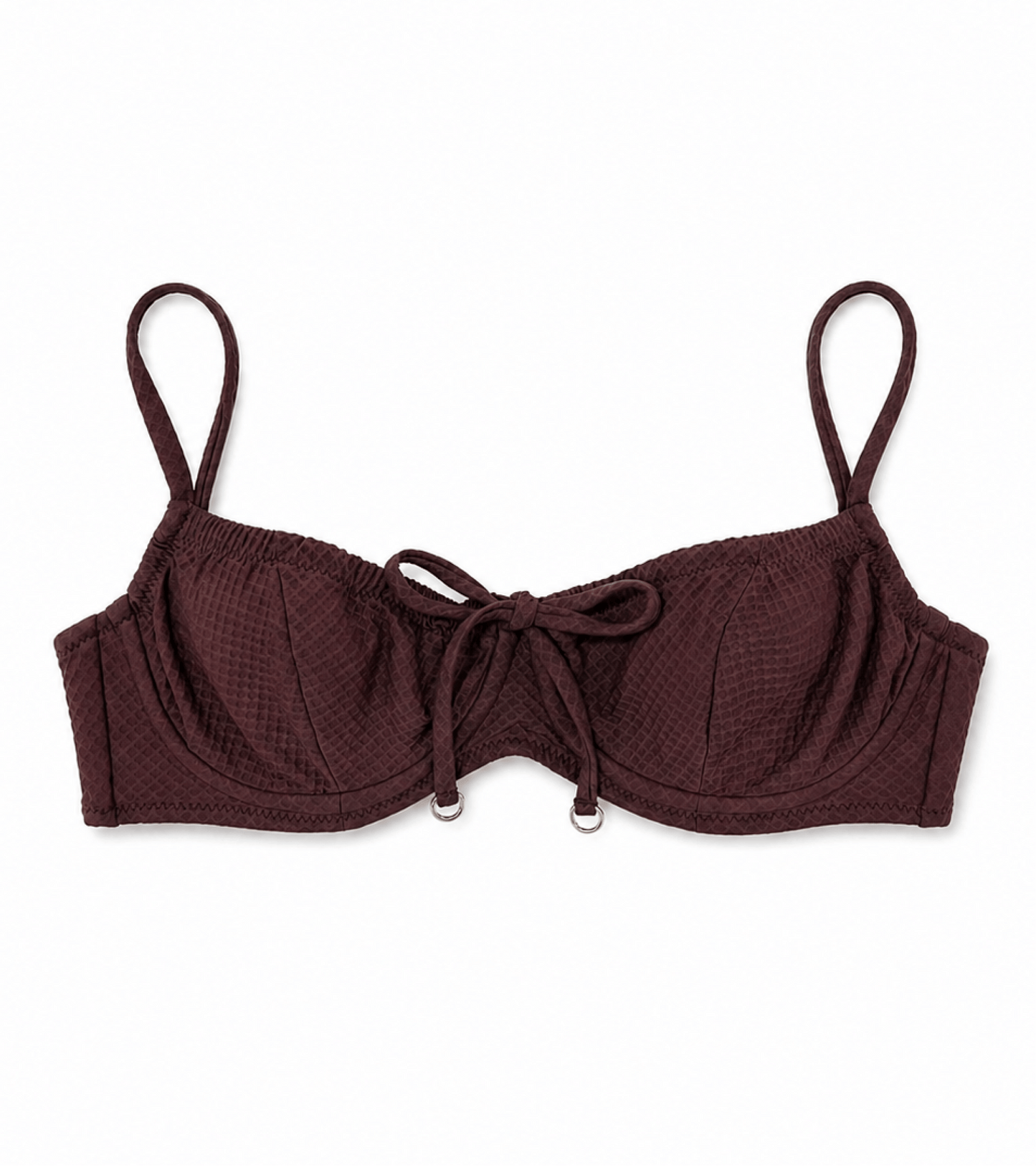 Zwemkleding - Waffle - Balconette - Beugel - Top - Bruin