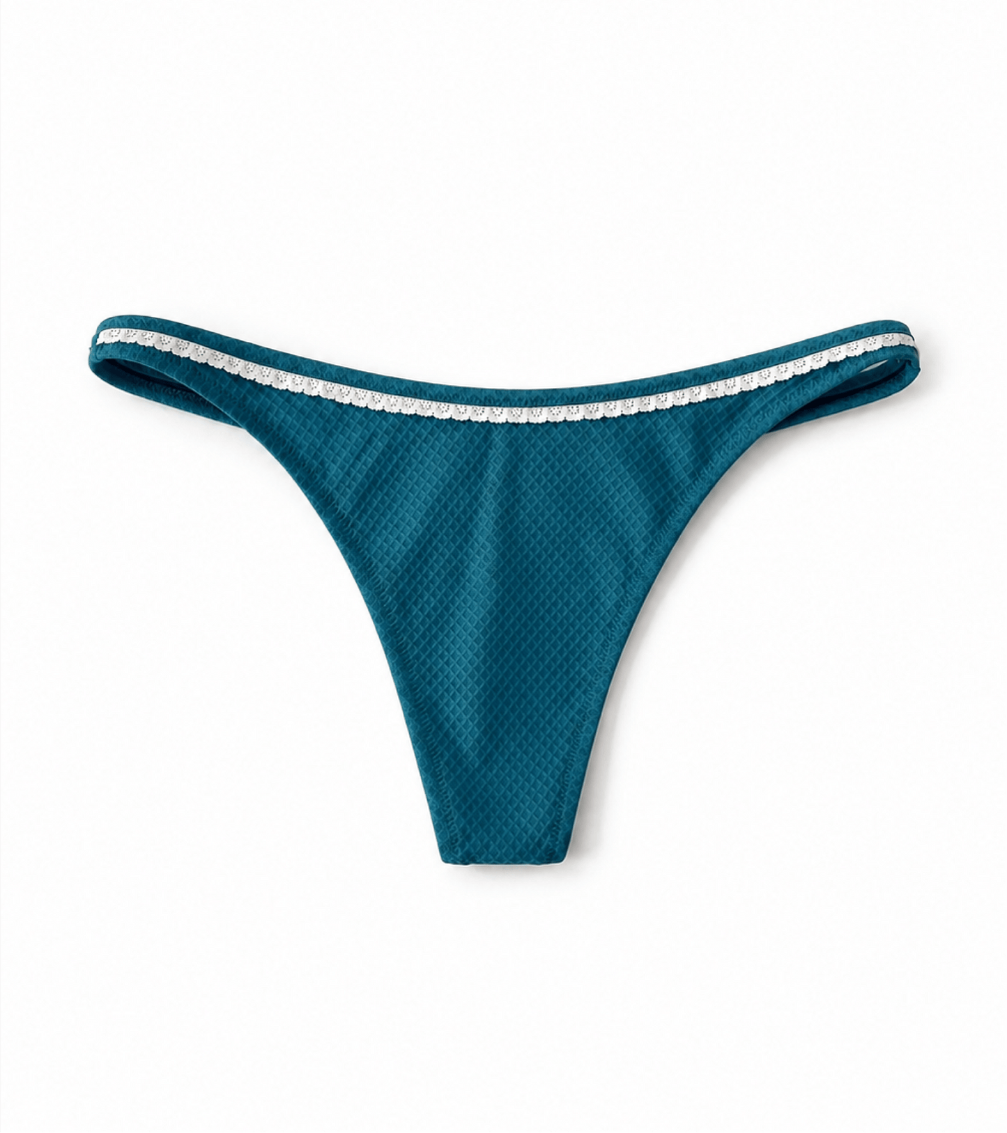 Zwemkleding - Waffle - String - Donker turkoois