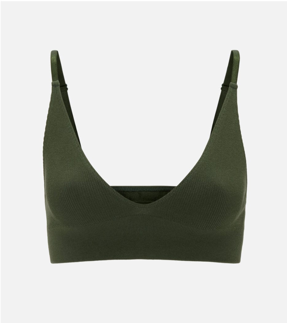 Seamless Ribbed bra - Green