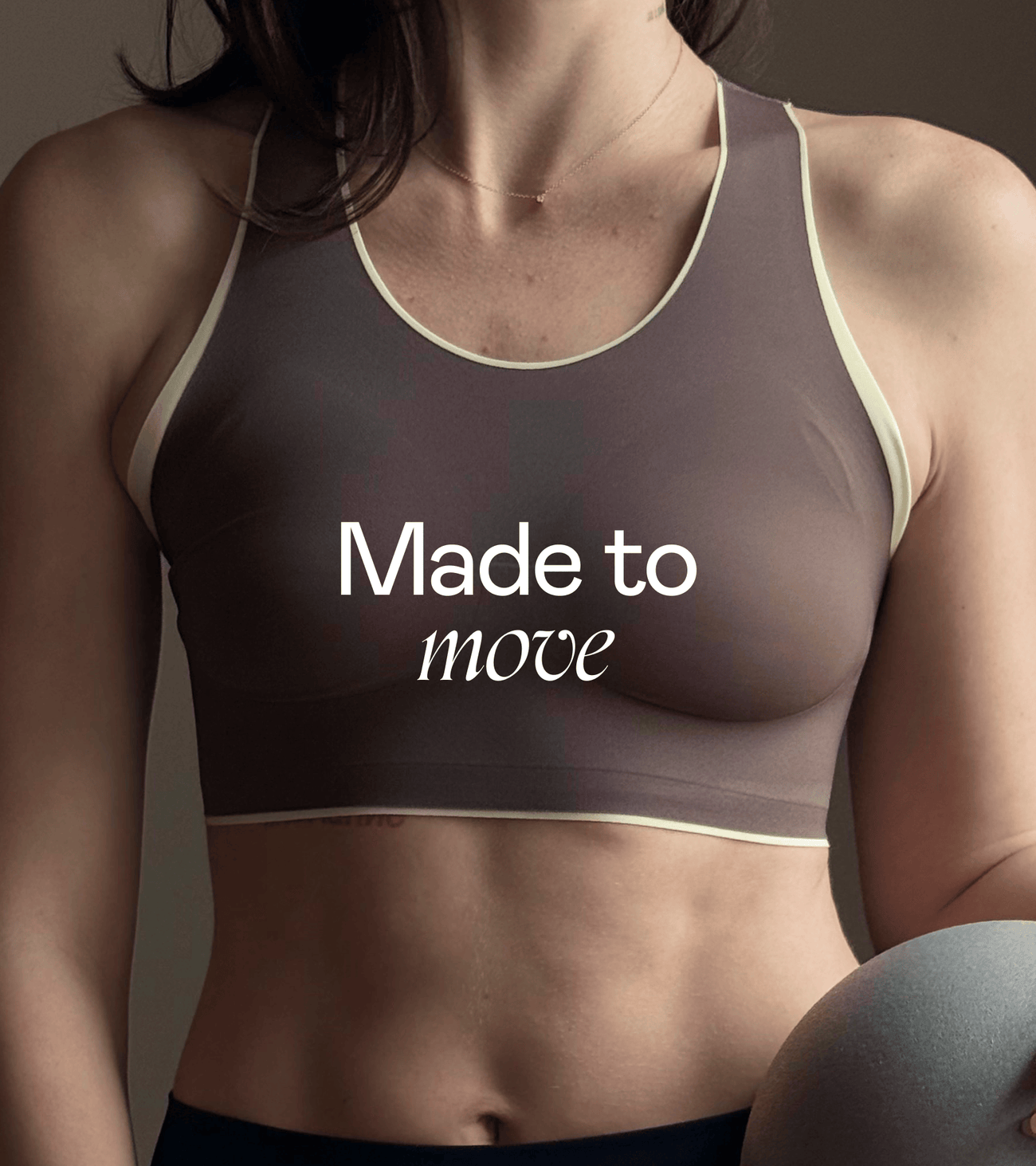 Sports Bra - Brown & Yellow