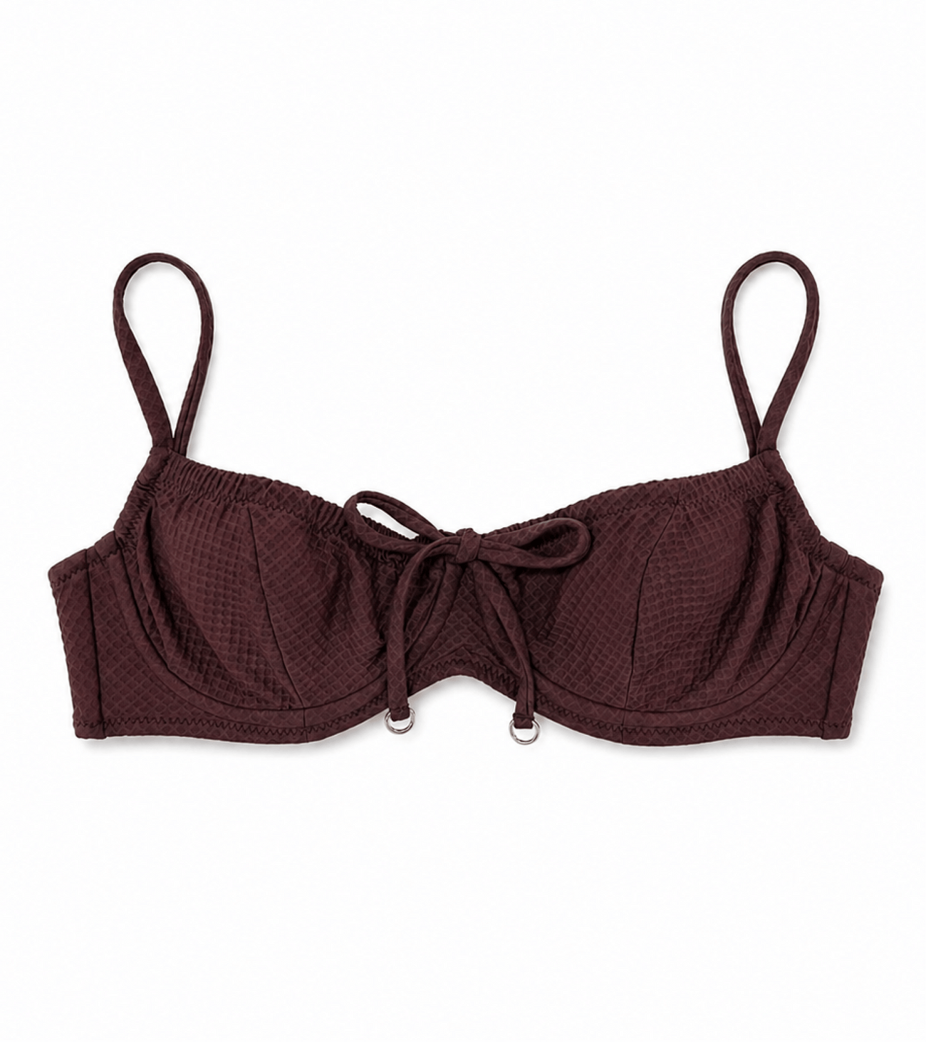Zwemkleding - Waffle - Balconette - Beugel - Top - Bruin