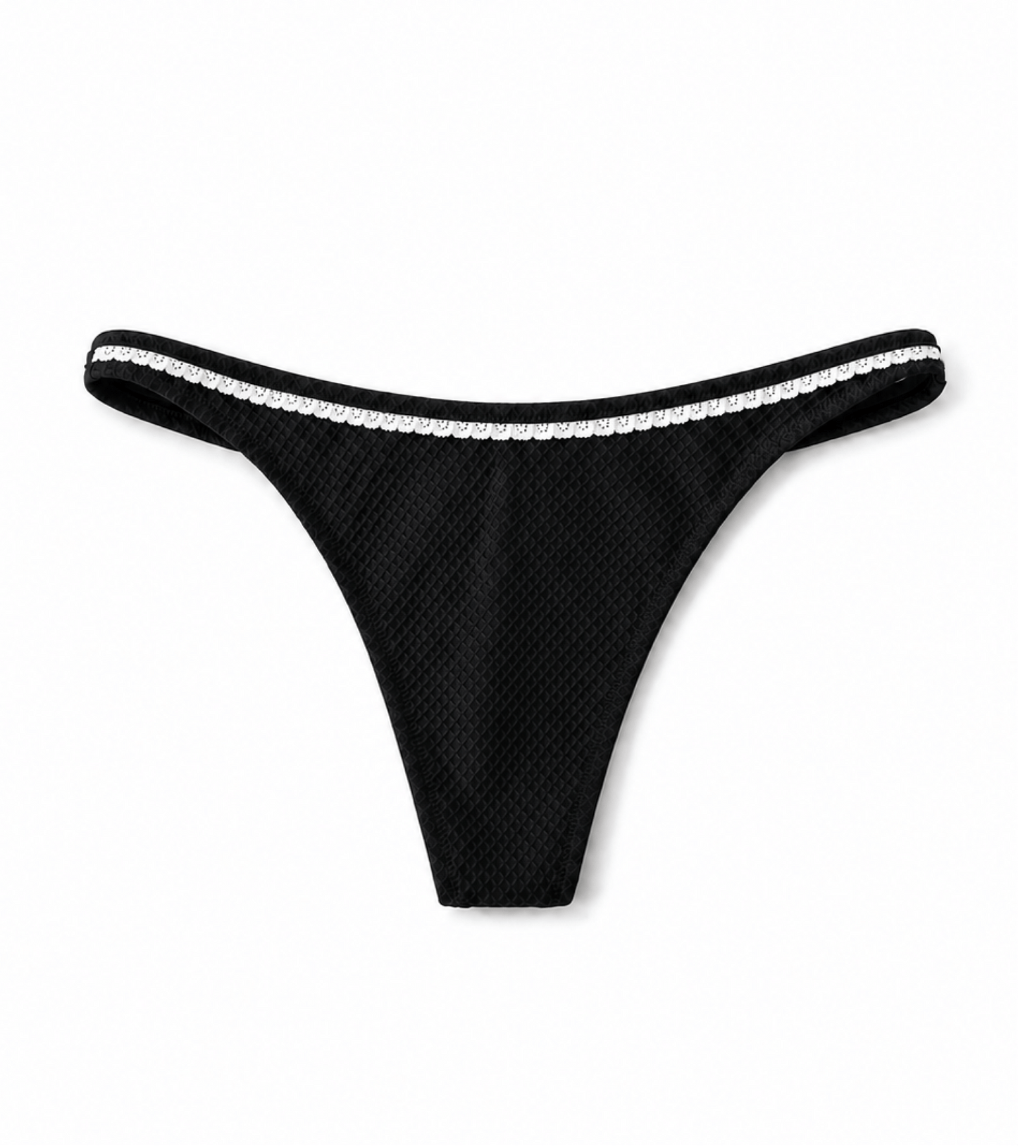 Zwemkleding - Waffle - String - Zwart