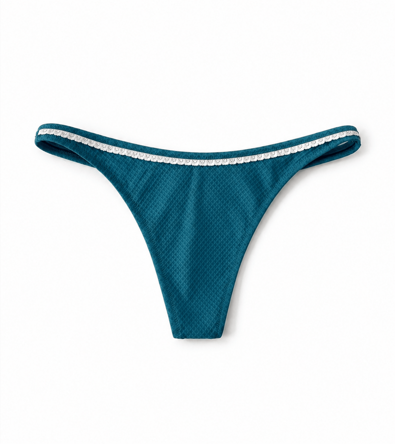 Zwemkleding - Waffle - String - Donker turkoois