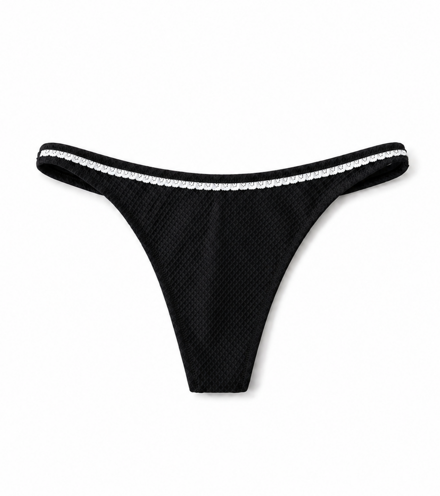 Zwemkleding - Waffle - String - Zwart