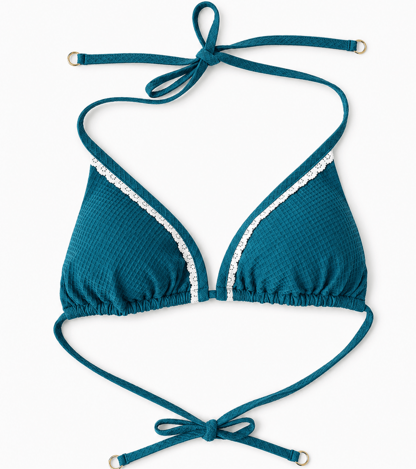 Zwemkleding - Waffle - Triangle - Top - Donker turkoois